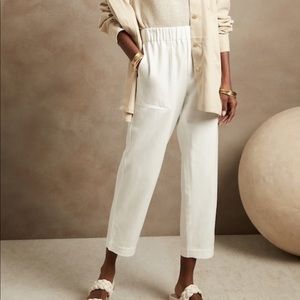 BANANA REPUBLIC - White Linen Trouser Pants